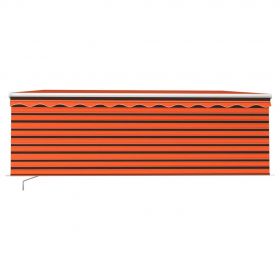 Copertina retractabila manual cu stor&LED portocaliu&maro 4x3 m