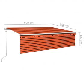 Copertina automata cu stor&LED&senzor vant albastru&alb 3x2