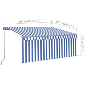 Copertina retractabila manual cu stor&LED albastru&alb