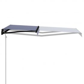 Copertina retractabila cu senzor vant/LED, albastru/alb, model 1