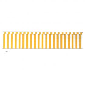 Copertina retractabila manual cu stor/LED, galben/alb, 6 x 3 m
