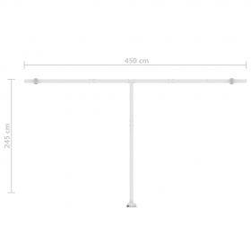 Copertina autonoma retractabila automat, galben/alb, stalp alb