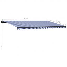 Copertina retractabila manual cu LED, albastru/alb, model 4