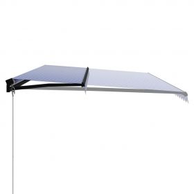 Copertina retractabila manual cu LED, albastru/alb, model 4