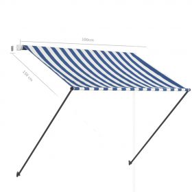 Copertina retractabila cu LED, albastru/alb
