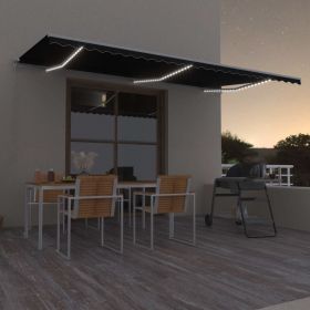 Copertina retractabila manual cu LED, antracit/alb
