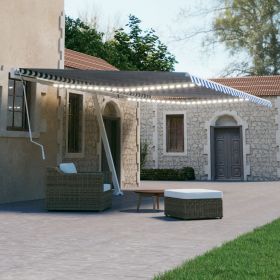 Copertina retractabila manual cu LED, albastru/alb, model 3