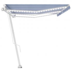 Copertina retractabila manual cu LED, albastru/alb, model 3