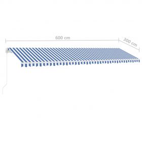 Copertina retractabila manual cu LED, albastru/alb, model 3