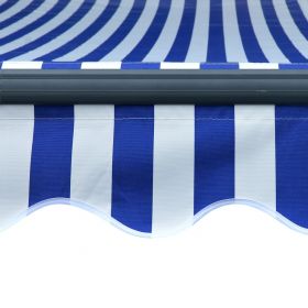 Copertina retractabila cu senzor vant/LED, albastru/alb, model 1