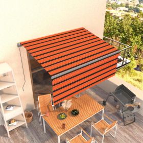 Copertina retractabila manual cu stor portocaliu&maro 3