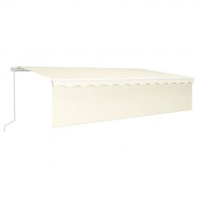 Copertina retractabila manual cu stor/LED, crem, 6 x 3 m