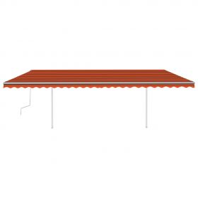 Copertina retractabila manual cu LED, portocaliu/maro, 600 x 300 cm