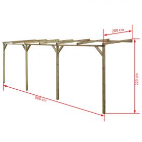 Pergola de perete, maro, lemn