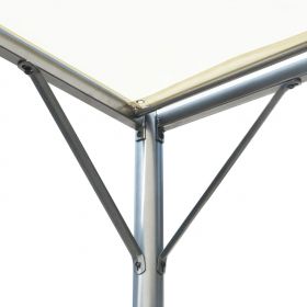 Pergola din otel cu acoperis rabatabil, 300 x 300 cm, alb crem