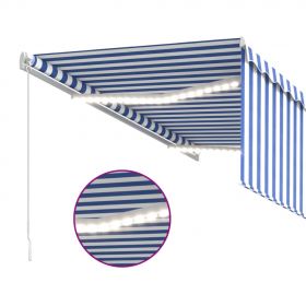 Copertina retractabila manual cu stor/LED albastru/alb 3,5 x 2,5m