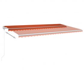 Copertina retractabila manual cu LED, portocaliu/maro, 600 x 300 cm