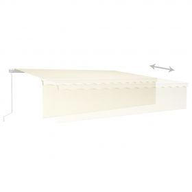 Copertina retractabila manual cu stor/LED, crem, 6 x 3 m