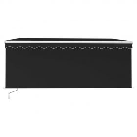 Copertina retractabila manual cu stor/LED, antracit, 3,5 x 2,5 m