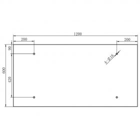 Copertina sticla securizata pt usa din fata, 120 x 60 cm, otel