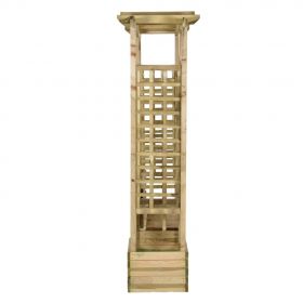 Pergola de gradina cu banca si jardiniere lemn masiv pin tratat