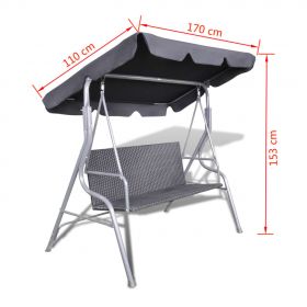 Balansoar de exterior suspendat cu copertina