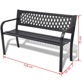 Banca de gradina, negru,118 cm, otel