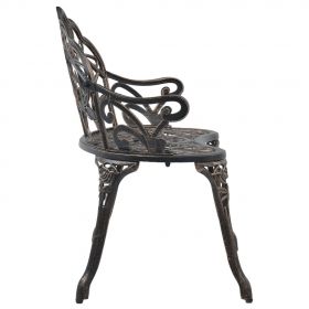 Banca bistro, bronz, 100 cm, aluminiu turnat