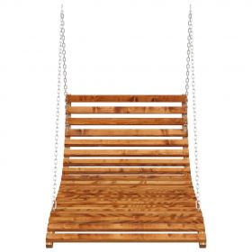 Balansoar pat, 115 x 147 x 46 cm, lemn masiv curbat cu finisaj tec