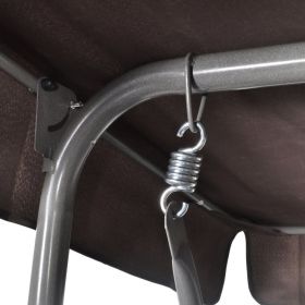Balansoar de exterior suspendat cu copertina, cafeniu, 3 locuri