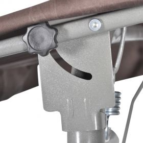 Balansoar de exterior suspendat cu copertina, cafeniu, 3 locuri