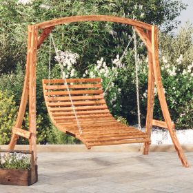 Balansoar pat, 115 x 147 x 46 cm, lemn masiv curbat cu finisaj tec