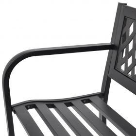 Banca de gradina, negru,118 cm, otel