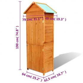 Dulap depozitare de gradina, maro, 42.5 x 64 x 190 cm