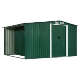 Sopron de gradina cu usi glisante, 329,5 x 205 x 178 cm, otel