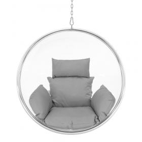 Scaun suspendat, transparent/argint/ gri, BUBBLE TIP 1