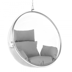 Scaun suspendat, transparent/argint/ gri, BUBBLE TIP 1