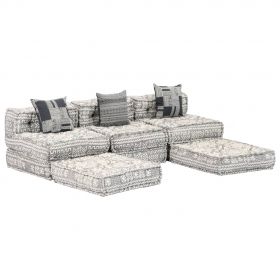 Canapea puf modulara cu 3 locuri, material textil