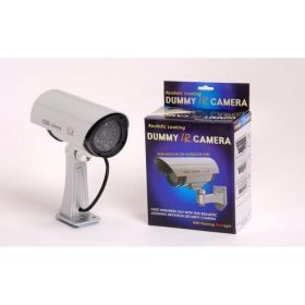 Camera de supraveghere, falsa, protectie, gri, fake camera, lumina rosie