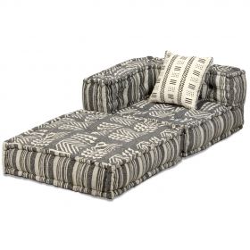 Canapea puf modulara cu 4 locuri, material textil, 200 x 132 x 58 cm