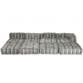 Canapea puf modulara cu 4 locuri, material textil, 200 x 132 x 58 cm