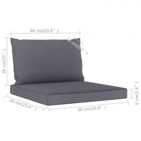Perne canapea din paleti, 2 buc., material textil