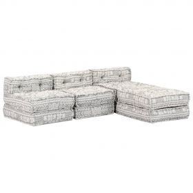 Canapea puf modulara cu 3 locuri, material textil
