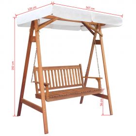 Balansoar de gradina cu copertina, lemn de acacia si eucalipt