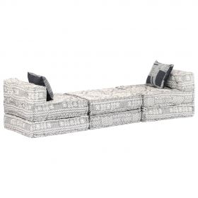 Canapea puf modulara cu 3 locuri, material textil