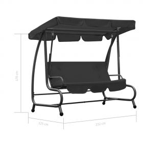 Balansoar de exterior cu copertina, antracit
