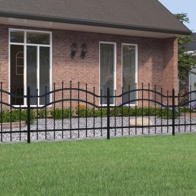 Gard gradina cu varfuri negru 115 cm otel vopsit electrostatic