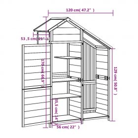 Magazie de unelte de gradina maro 120x53