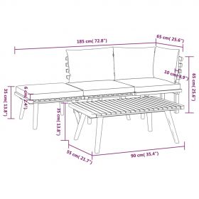Set mobilier de gradina cu perne