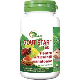 GOUT STAR, scade acidul uric in guta, tablete, AYURMED 100 tablete